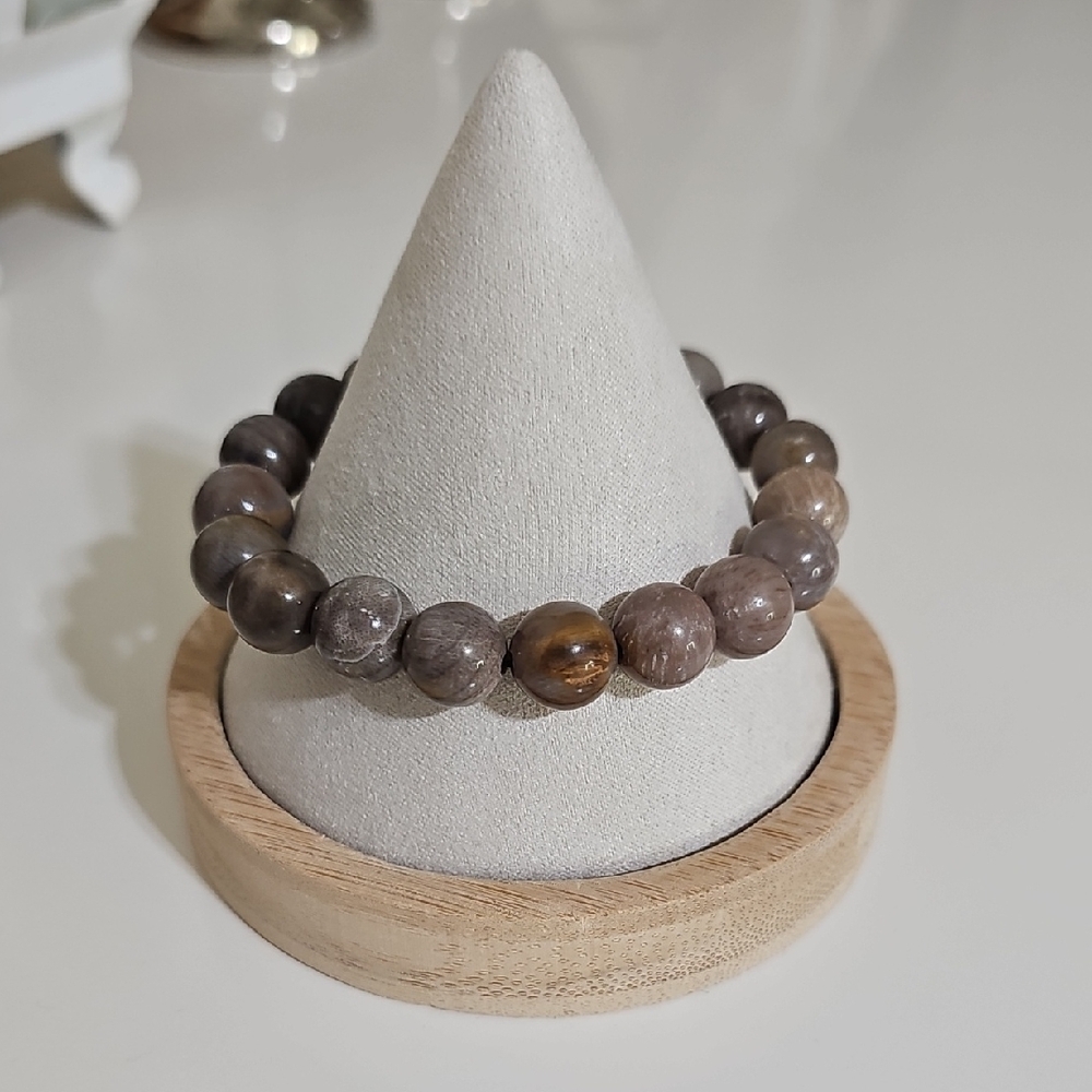 Petrified Wood Beaded Bracelet